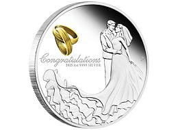 Stříbrná mince Wedding Congratulations 1 Oz 2025 Color PROOF