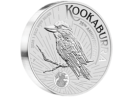 Stříbrná mince 1 kg Australian Kookaburra (Ledňáček) 2025 35.výročí (1990-2025)