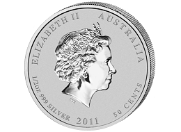 Lunární série II. - stříbrná mince 0,5 AUD Year of the Rabbit (Rok králíka) 1/2 Oz 2011
