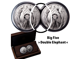 Exkluzivní stříbrná mince Big Five - Double Elephant (Slon) 2x 1 Oz 2019 PROOF - (1.)