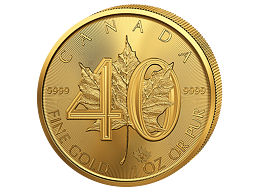 Zlatá mince 50 CAD Maple Leaf 1 Oz 2019 40th Anniversary (40. výročí 1979-2019)