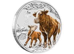 Lunární série III. - stříbrná mince Year of the Ox (Rok buvola) 1 Oz 2021 Color