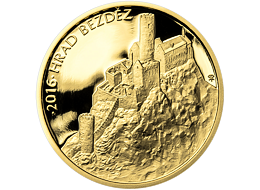 Zlatá mince 5000 Kč Hrad Bezděz 2016 PROOF