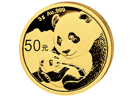 Zlatá mince 50 Yuan China Panda 3g 2019