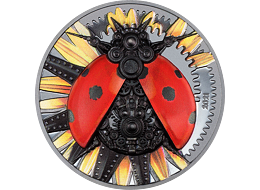 Exkluzivní stříbrná mince 3 Oz Mechanical Ladybug 2021 (Clockwork Evolution) Ultra High Relief BLACK PROOF - (2.)
