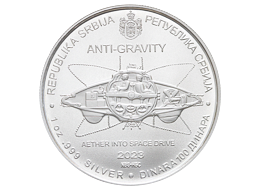 Stříbrná mince Nikola Tesla - Anti-Gravity (Antigravitace) 1 Oz 2023 - (7.)