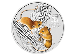 Lunární série III. - stříbrná mince Year of the Mouse (Rok krysy) 1/2 Oz 2020 Color