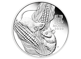 Lunární série III. - stříbrná mince Year of the Mouse (Rok krysy) 2 Oz 2020 Proof + BOX