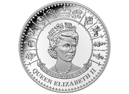 Exkluzivní stříbrná mince Alžběty II. Platinum Jubilee 1 Oz 2022 PROOF