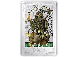 Stříbrná mince Death (Smrt) 1 Oz 2023 (Tarotové karty) Color PROOF - (14.)