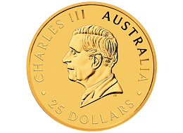 Zlatá mince 25 AUD Australian Kangaroo (Klokan rudý) 1/4 Oz 2025