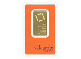Investiční zlato - zlatý slitek 1 Oz Valcambi Suisse SA