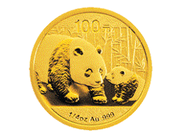Investiční zlato - zlatá mince 100 Yuan China Panda 1/4 Oz 2011