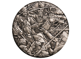 Stříbrná mince 2 TVD Stříbrná mince 2 Oz Husaři (Warfare) 2018 Antique High Relief