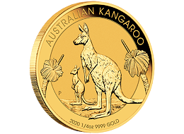 Investiční zlato - zlatá mince 25 AUD Australian Kangaroo (Klokan rudý) 1/4 Oz 2020