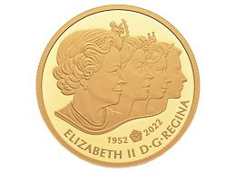 Exkluzivní zlatá mince Královna Alžběta II. - Imperial State Crown 2022 (H.M.Queen Elizabeth II.) 2 Oz 1952-2022 PROOF