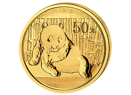 Zlatá mince 50 Yuan China Panda 1/10 Oz 2015