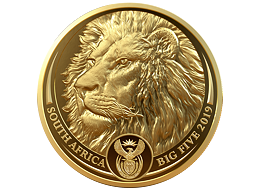Exkluzivní zlatá mince Big Five - Lion (Lev) 1 Oz 2019 PROOF - (2.)