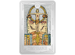Stříbrná mince Temperance (Mírnost) 1 Oz 2023 (Tarotové karty) Color PROOF - (15.)