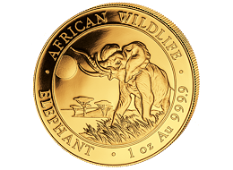 Investiční zlato - zlatá mince 1000 Schillings Elephant (Slon africký) 1 Oz 2016 (African Wildlife Series)