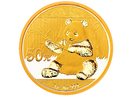 Investiční zlato - zlatá mince 50 Yuan China Panda 3g 2017