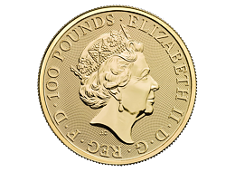 Zlatá mince 100 Pounds Dva draci (Two Dragons) 1 Oz 2018