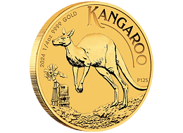 Zlatá mince 25 AUD Australian Kangaroo (Klokan rudý) 1/4 Oz 2024