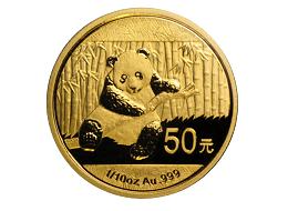 Zlatá mince 50 Yuan China Panda 1/10 Oz 2014