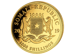 Investiční zlato - zlatá mince 1000 Schillings Elephant (Slon africký) 1 Oz 2019 (African Wildlife Series)