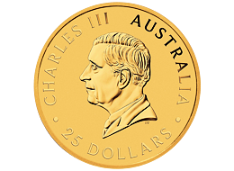 Zlatá mince 25 AUD Australian Kangaroo (Klokan rudý) 1/4 Oz 2024