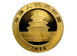 Zlatá mince 50 Yuan China Panda 1/10 Oz 2014