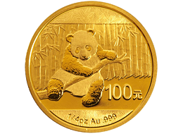 Zlatá mince 100 Yuan China Panda 1/4 Oz 2014