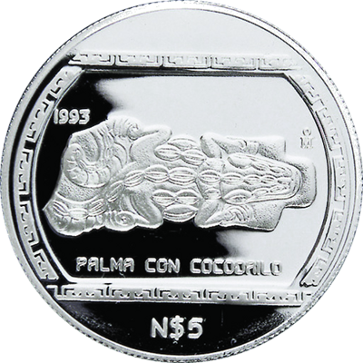 Stříbrná mince N$5 Palma con Cocodrilo 1 Oz 1993 (Central Veracruz Collection) - 2.jakost