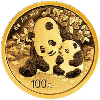 Zlatá mince 100 Yuan China Panda 8g 2024