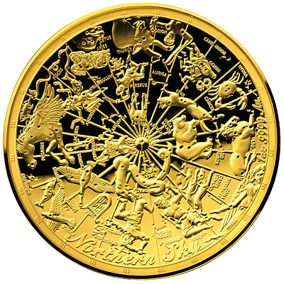 Exkluzivní zlatá mince Severní obloha (Northern Sky) 1oz 2017 PROOF