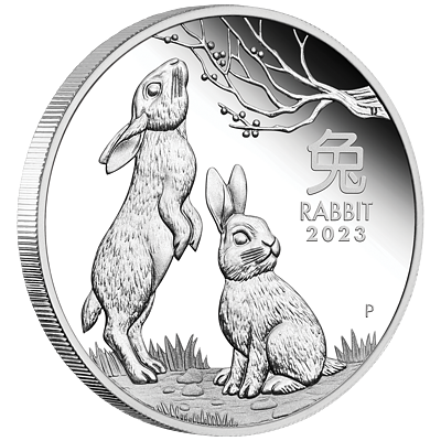 Lunární série III. - stříbrná mince Year of the Rabbit (Rok králíka) 1/2 Oz 2023  PROOF