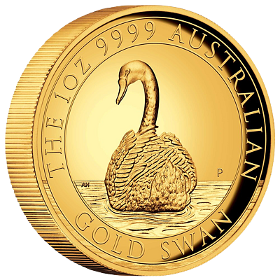 Exkluzivní zlatá mince 1 Oz Australian Swan (Labuť černá) 2023 High Relief PROOF