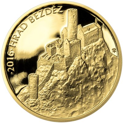 Zlatá mince 5000 Kč Hrad Bezděz 2016 PROOF