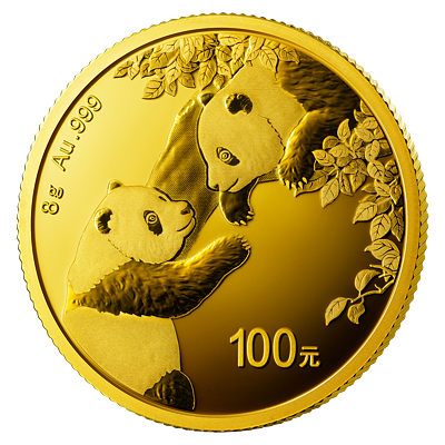 Zlatá mince 100 Yuan China Panda 8g 2023