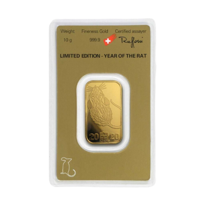 Investiční zlato - zlatý slitek 10g Argor Heraeus SA Year of the Rat (Rok krysy) 2020 Limited Edition