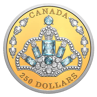 Exkluzivní zlatá mince Královna Alžběta II. - Brazilian Aquamarine Tiara (H.M.Queen Elizabeth II.) 2 Oz 2020 Platinum Plated PROOF