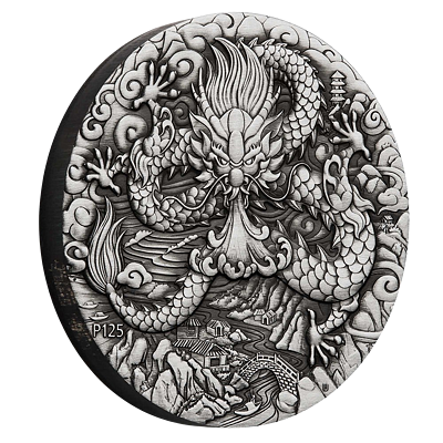 Lunární série III. - stříbrná mince Year of the Dragon (Rok draka) 2 Oz 2024 Antique
