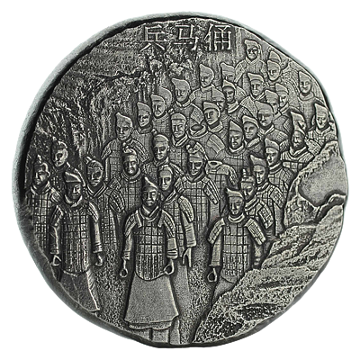 Stříbrná mince 5 Oz Terracotta Army (Terakotová armáda) 2020 Antique