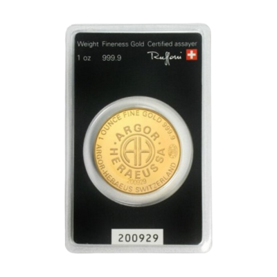 Investiční zlato - zlatý slitek 1 Oz Argor Heraeus Roundbar
