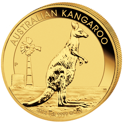 Zlatá mince 15 AUD Australian Kangaroo (Klokan rudý) 1/10 Oz 2012