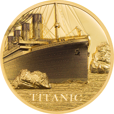Exkluzivní zlatá mince 1 Oz Titanic Color PROOF