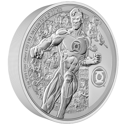 Stříbrná mince Green Lantern™ 3 Oz 2023 (Classic Superheroes) - (5.) PROOF