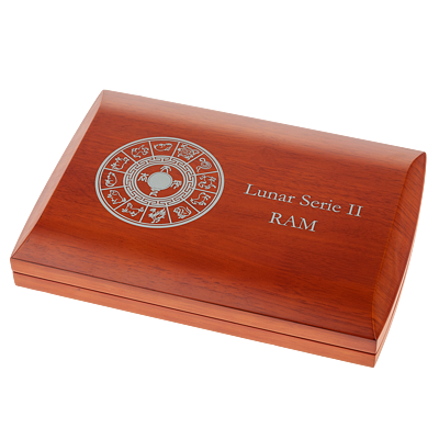 Dřevěná etue pro Lunární série RAM 12 x 1 Oz stříbrných mincí (2020-2031)