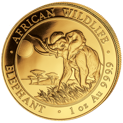 Investiční zlato - zlatá mince 1000 Schillings Elephant (Slon africký) 1 Oz 2016 (African Wildlife Series)