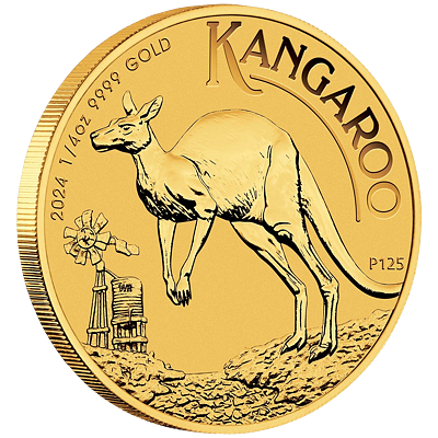 Zlatá mince 25 AUD Australian Kangaroo (Klokan rudý) 1/4 Oz 2024